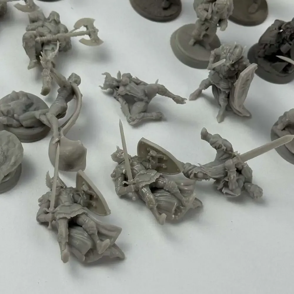 Lot of 3D Printed Fantasy RPG Tabletop Miniatures and Bases Unpainted